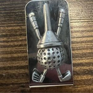 Silver Golf-Themed Money Clip